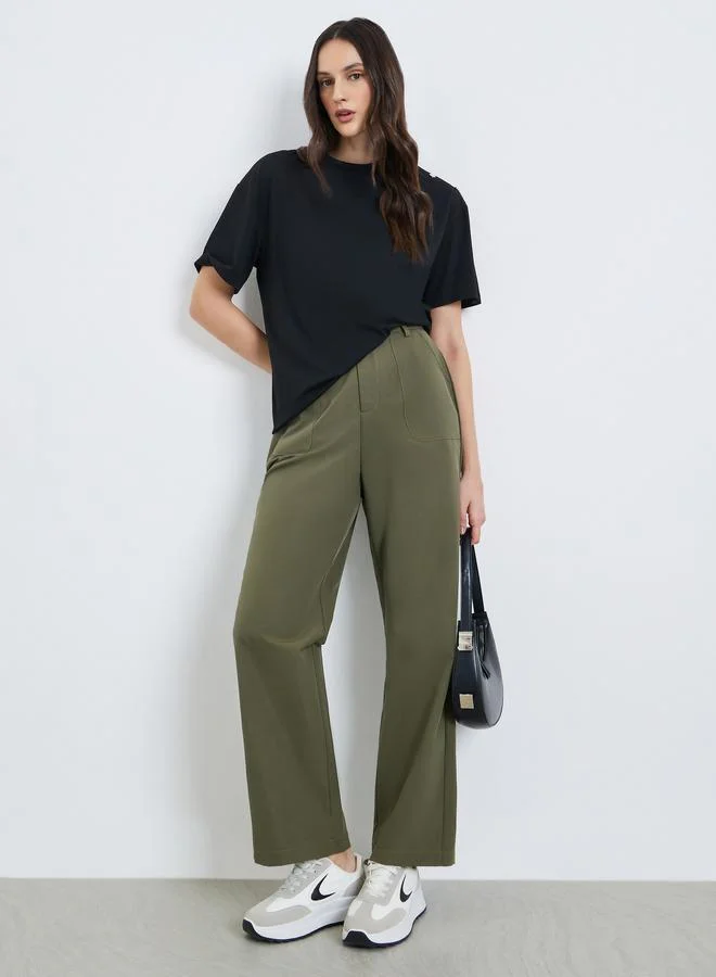 Styli Women Khaki Wide Leg Pants